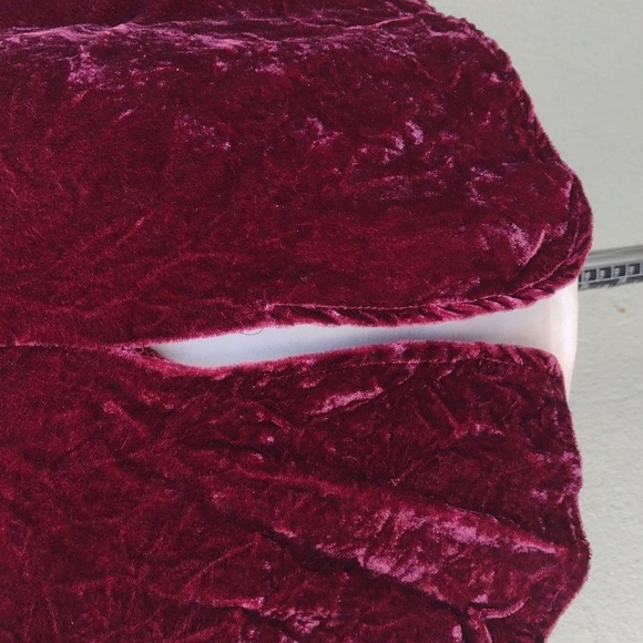 Soft Surroundings Deep Red Velour Jacket PS - Picture 5 of 8